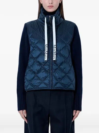 Max Mara Diamond-quilted Gilet In Blue