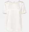 Max Mara Silk Satin Blouse In White