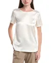 Max Mara Silk Satin Blouse In Silver
