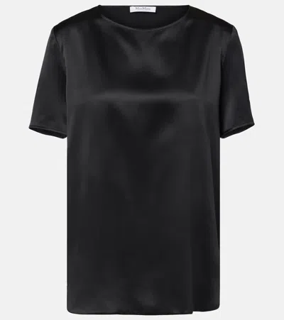 Max Mara Dida Silk Top In Black