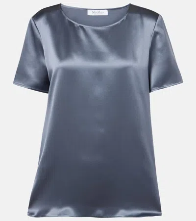 Max Mara Top Dida Aus Seide In Blau