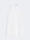 Max Mara Flared Technical Mesh Dress In White