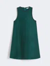 Max Mara Flared Technical Mesh Dress In Green