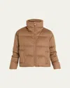Max Mara Diego Reversible Funnel-neck Puffer Down Jacket In Brown