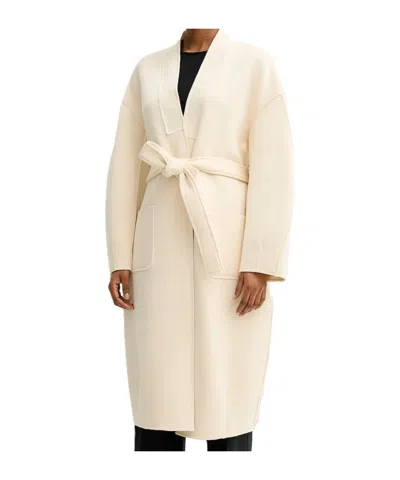 Max Mara Diletta Long-sleeved Coat In White