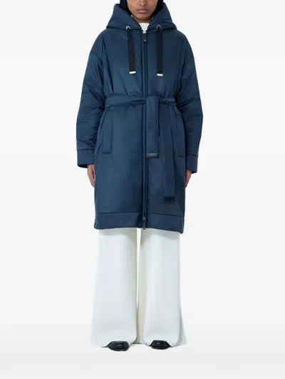 Max Mara Dionisio Hooded Coat In Blue