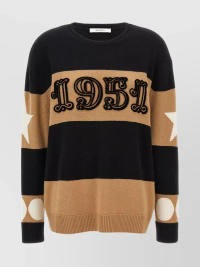 Max Mara 'dirce' Crew Neck Sweater In Multicolor