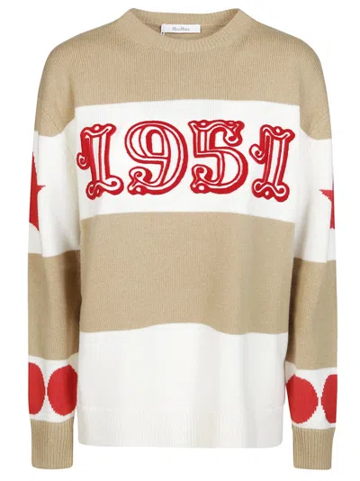 Max Mara Dirce Jersey 1951 Stripes Sweater In Multi