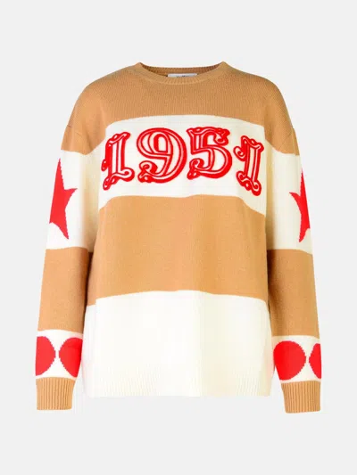 Max Mara 'dirce' Light Brown Wool Blend Sweater