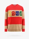 Max Mara Wool And Cashmere Sweater With Flocked 1951 Motif In Red
