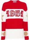 Max Mara Red Wool Jacquard Dirce Over Pullover In Red
