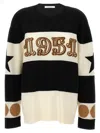 Max Mara Wool And Cashmere Sweater With Flocked 1951 Motif In Multi