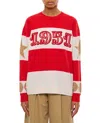Max Mara Dirce Over Sweater In Red Jacquard Wool In Red