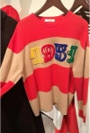 Max Mara Wool And Cashmere Sweater With Flocked 1951 Motif In Red