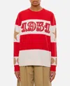 Max Mara Dirce Over Sweater In Red Jacquard Wool In Red