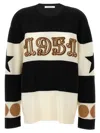 Max Mara Wool And Cashmere Sweater With Flocked 1951 Motif In Multi
