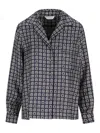 Max Mara Maxmara Mxmdisco Semi Fitted Printed Silk Shirt In Blue