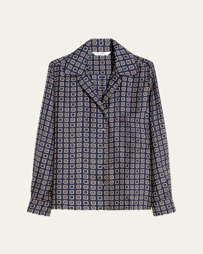 Max Mara Disco Geometric-print Silk Twill Shirt In Multi