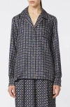 Max Mara Disco Monogram Paisley Pajama Shirt In Blue
