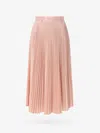 Max Mara Distressed Fabric Pleated Skirt