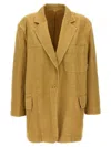 Max Mara Tailored Stitched Pocketed Vent Blazer In Brown