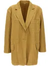 Max Mara Tailored Stitched Pocketed Vent Blazer In Nude
