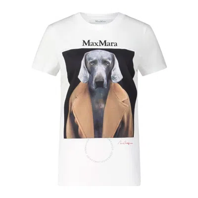 MAX MARA MAX MARA DOG PRINT CIPRIA COTTON T-SHIRT