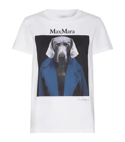 Max Mara Dog Print T-shirt In Multi