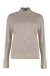Max Mara Meana Cashmere Mock Neck Long Sleeve In Gray