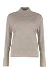 Max Mara Meana Cashmere Mock Neck Long Sleeve In Neutral