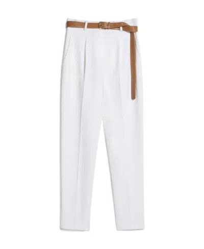 Max Mara Dolores Iron-sewn Casual Pants In White
