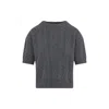 Max Mara Textured Cable Knit Grey Wool Sweater In Gray
