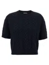 Max Mara Textured Cable Knit Cropped Sweater In Black