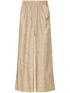 Max Mara Domizia Printed Silk Pants In Gold