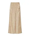 Max Mara Domizia Printed Silk Pants In Nude