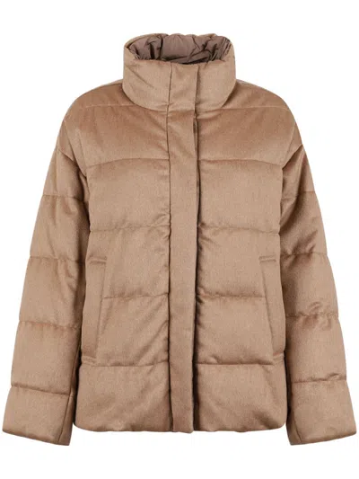 Max Mara Donatello Puffer Jacket In Brown
