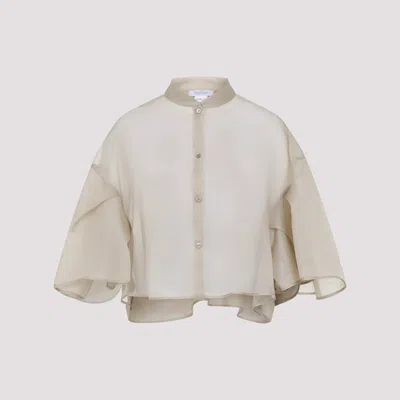 Max Mara Organza Cape In Sand