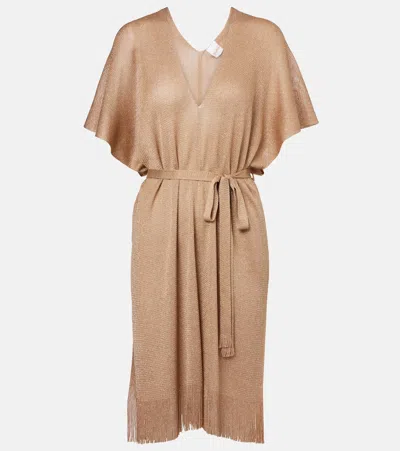 Max Mara Donnola Fringed Beach Cover-up In Brown