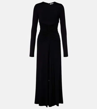 Max Mara Doppia Gathered Maxi Dress In Black