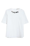 Max Mara Dora Embellished Stretch Poplin Top In Optical White
