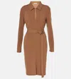 Max Mara Dorema Belted Jersey Minidress In Brown