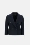 Max Mara Mxmdorico Stretch Virgin Wool Blazer In Blue