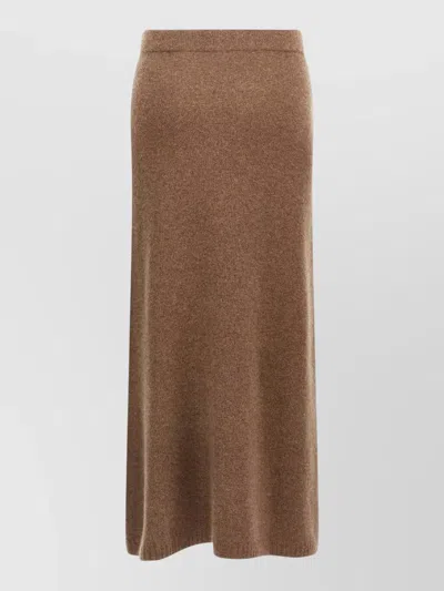 Max Mara Dorina Cashmere Blend Flared Midi Skirt In Brown
