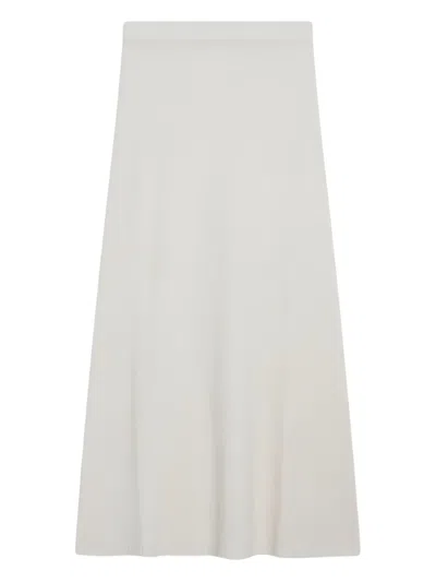Max Mara Ivory Skirt In Stretch Cashmere Knit In Neutral