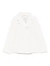 Max Mara Double-breasted Beige Jacket With Soft Linen Blend In White