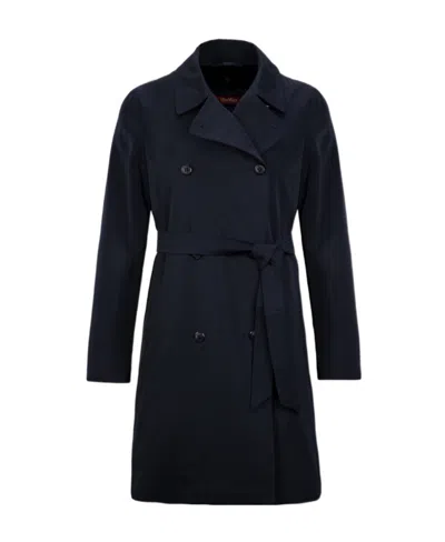 Max Mara Double-breasted Belt Coat In Blue