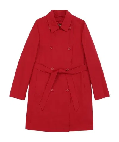Max Mara Double-breasted Belt Coat In Red