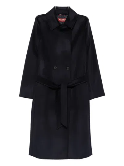 Max Mara Double-breasted Belted Coat In Black