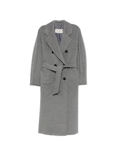 Max Mara Madame Coat In Cashmere And Wool In Gray