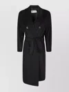Max Mara Double-breasted Belted Coat Long Sleeves In Black